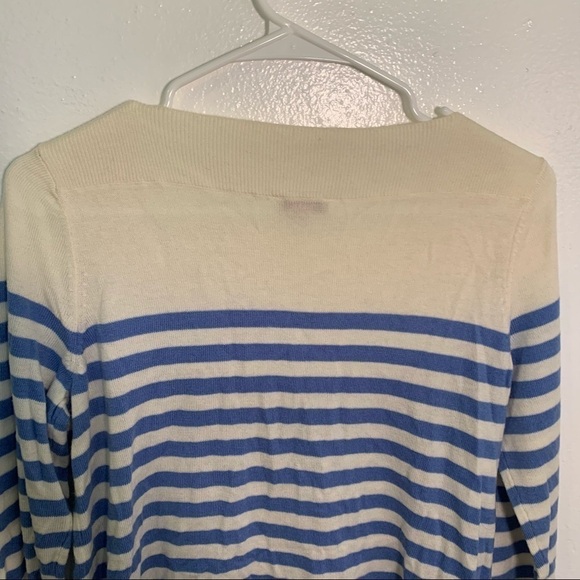 Gap Bella Boatneck Sweater Moore Blue Stripe - Picture 9 of 11